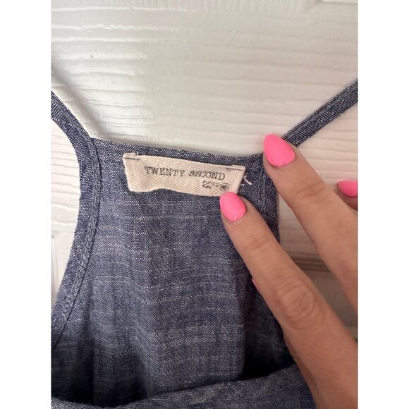 Twenty Second Blue Fringe Tank Size L - Picture 2 of 3